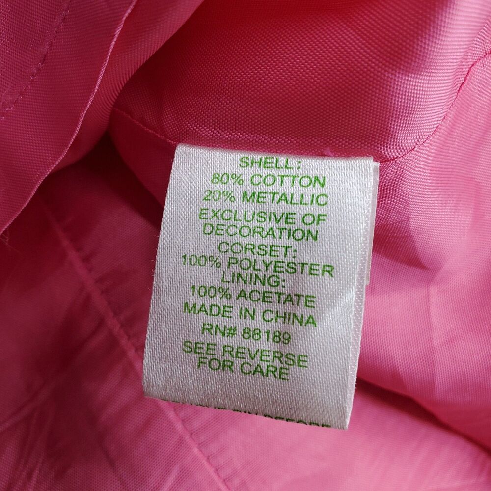 Lilly Pulitzer Strapless Sari Dress Its Getting Hot in Here Pink Metallic size 4 - Picture 5 of 5